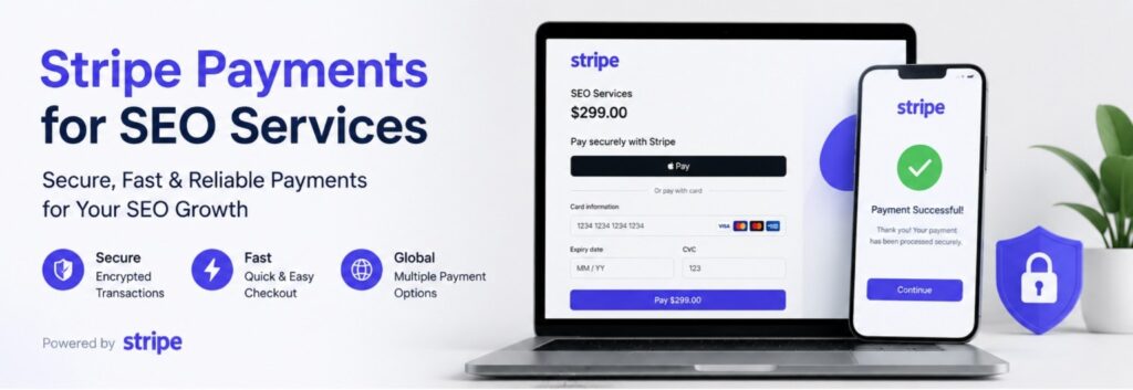 Stripe payments for SEO services secure checkout and fast online transaction